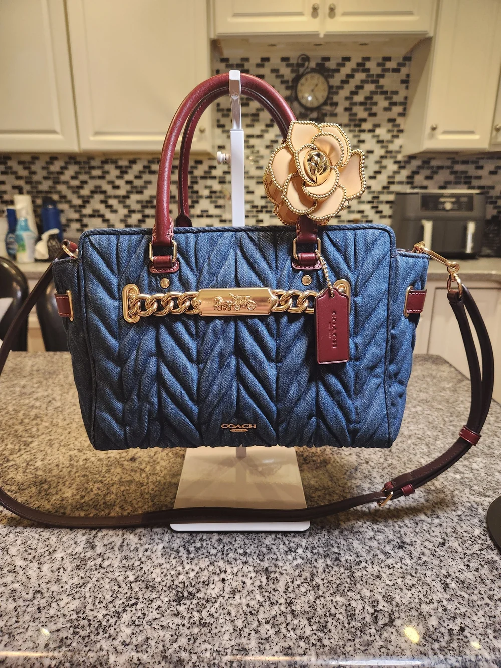 Coach Blake Carryall 25 in Quilted Denim (Style F39905)